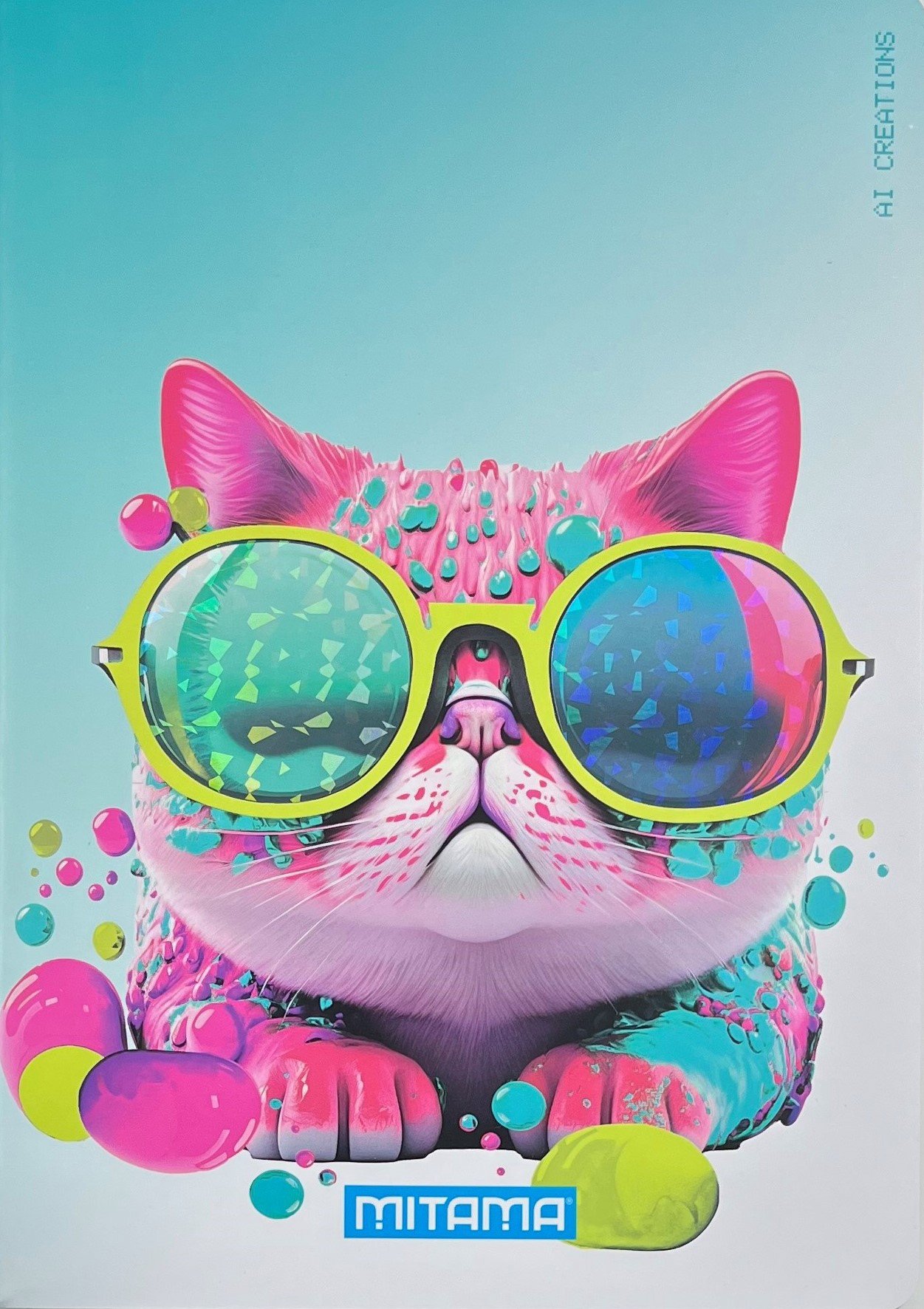 MITAMA Kočka, A4, čtverečkovaný, 40+2 listů