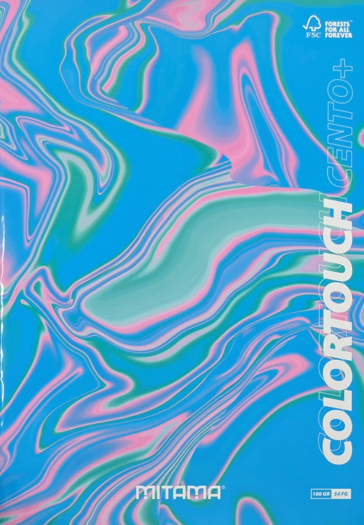 MITAMA A4 čtverečkovaný papír, růžový mramor, A4 formát.