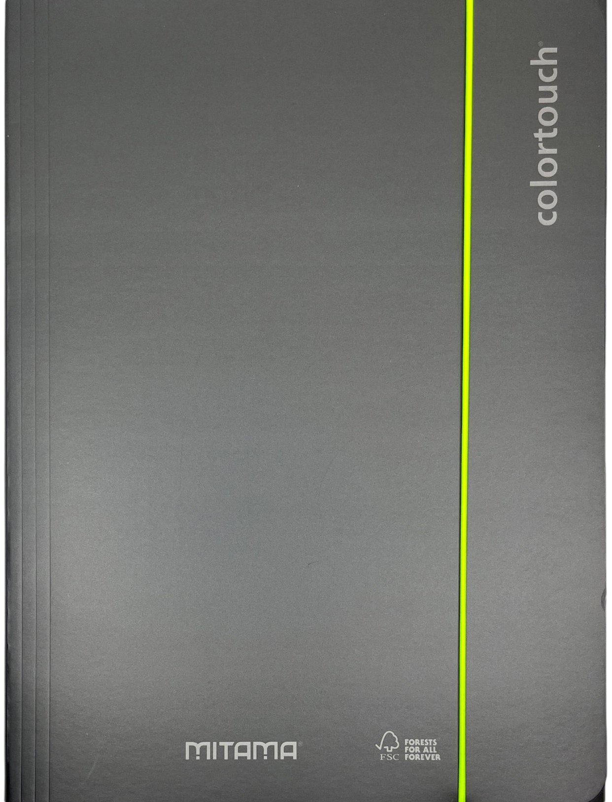 MITAMA A4 s gumičkou a chlopněmi, metalická černá