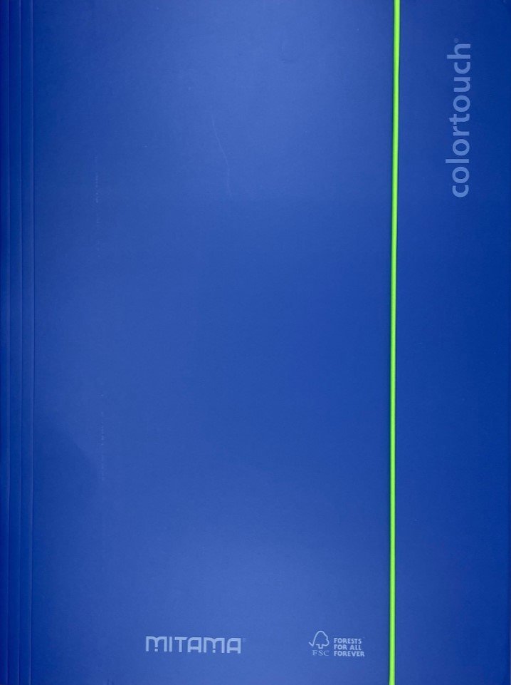 MITAMA A4 s gumičkou a chlopněmi, metalická modrá - desková papírovka.