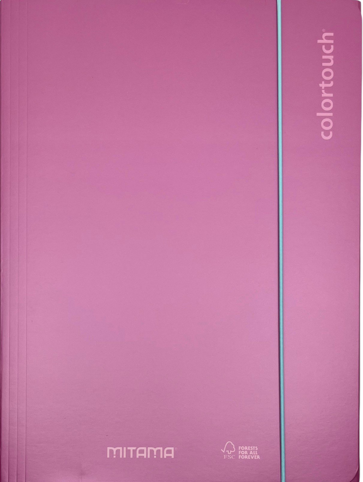 MITAMA A4 s gumičkou a chlopněmi, metalická růžová