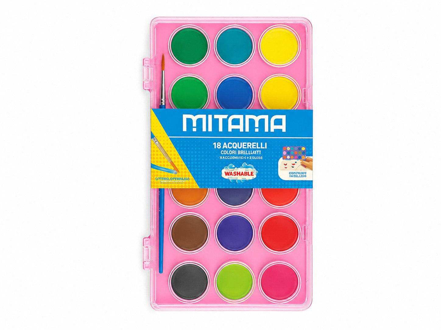 MITAMA 29 mm, se štětcem, 18 barev, růžová krabička