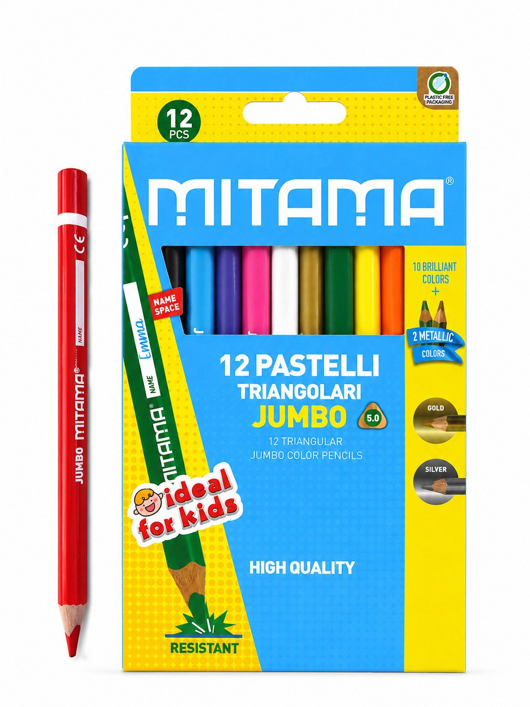 MITAMA JUMBO s okýnkem na jméno, trojhranné, 12 barev