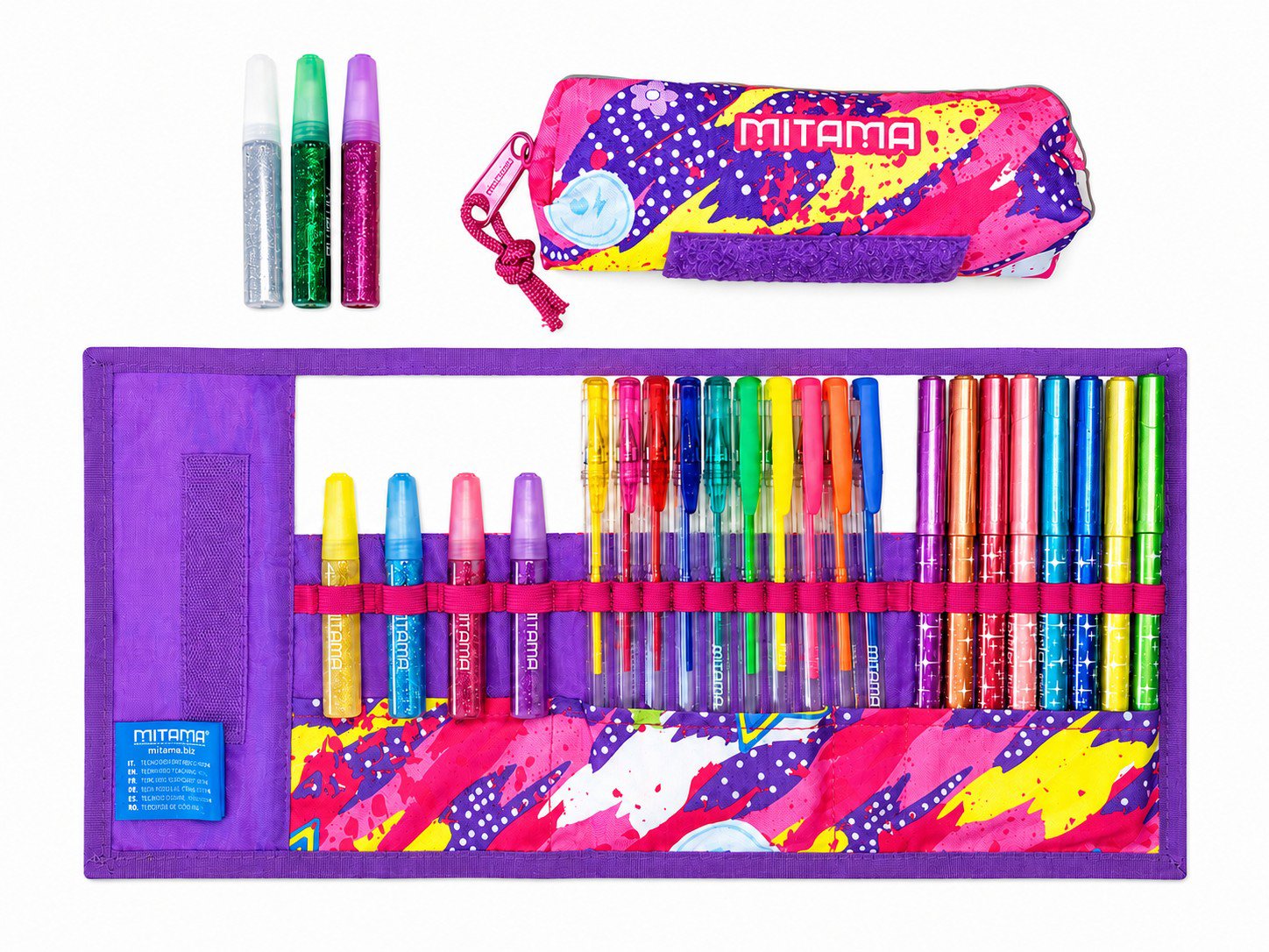 MITAMA Glitter sada, 25 ks, rolovací, fialová