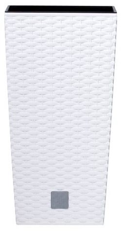 PROSPERPLAST Obal na květináč RATO SQUARE 20 x 20 x 37.6 cm, 5/11, objem 4 l, bílý