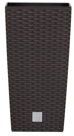 PROSPERPLAST Obal na květináč RATO SQUARE 20 x 20 x 37.6 cm, 5/11, objem 4 l, hnědý