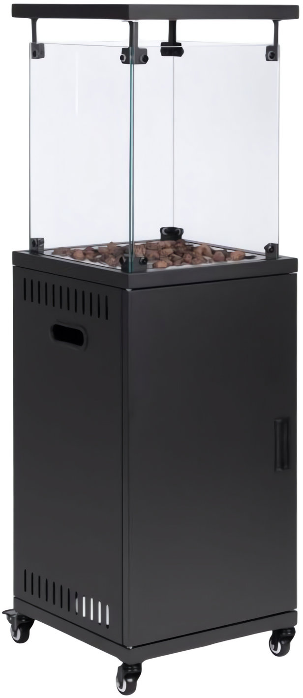 MultiGarden Terasový plynový ohřívač se skleněným krytem FPS-B-BJ, 13 kW, černý