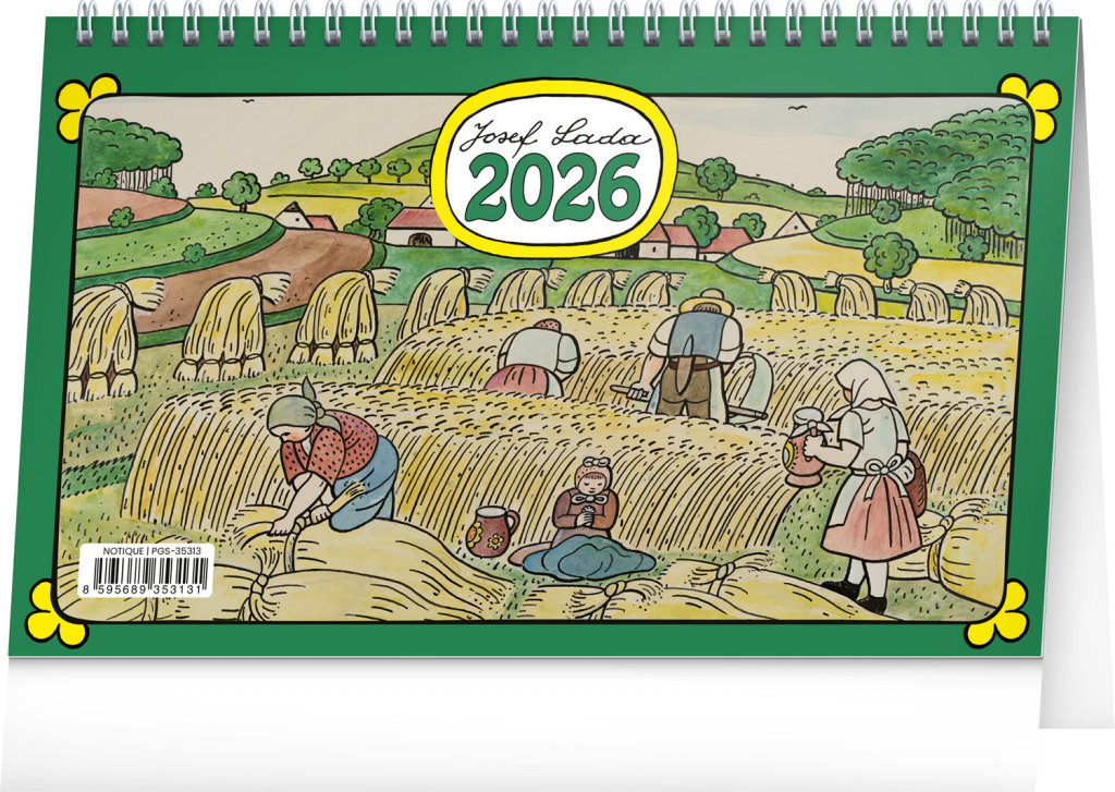 NOTIQUE Josef Lada 2026, 23.1 x 14.5 cm - krásný a praktický diář s rámováním v stylu Josefa Lady.