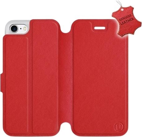 Flip pouzdro na mobil Apple iPhone 7 - Červené - kožené - Red Leather