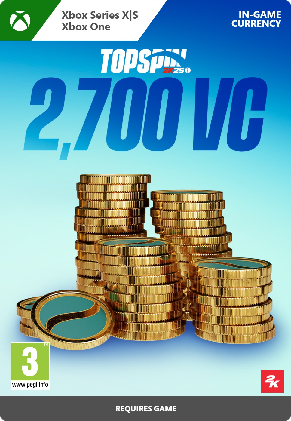 TopSpin 2K25: 2,700 Virtual Currency Pack - Xbox Digital