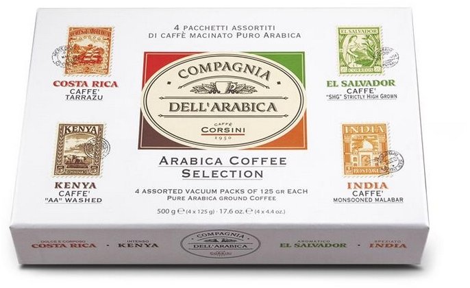 Corsini Arabica Coffee Selection Paper Gift Pack 4x125 g