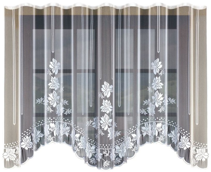 MyBestHome Dekorační žakárová záclona s řasící páskou MILLY 130 bílá 300 × 130 cm