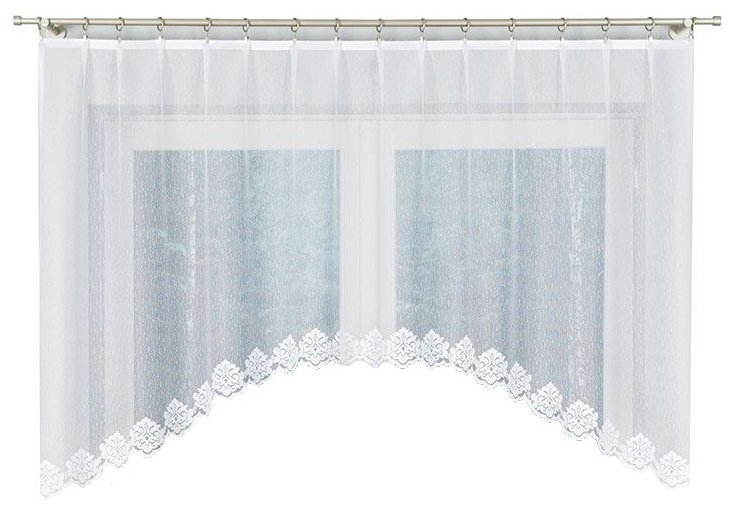 MyBestHome Dekorační oblouková krátká záclona na žabky ŽAKLINA 120 bílá 250 × 120 cm