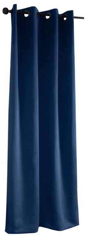 Mybesthome Sierra Blackout Zatemňovací závěs s kroužky, 135 × 250 cm, modrý, 1 ks