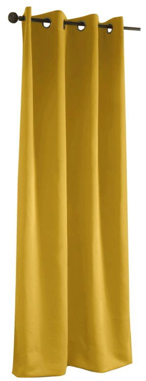 Mybesthome Sierra Blackout Zatemňovací závěs s kroužky, 135 × 250 cm, mustard/hořčicová, 1 ks