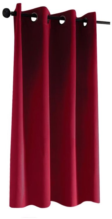 Mybesthome New Vitoria Blackout Zatemňovací krátký závěs s kroužky, 135 × 160 cm, červený, 1 ks