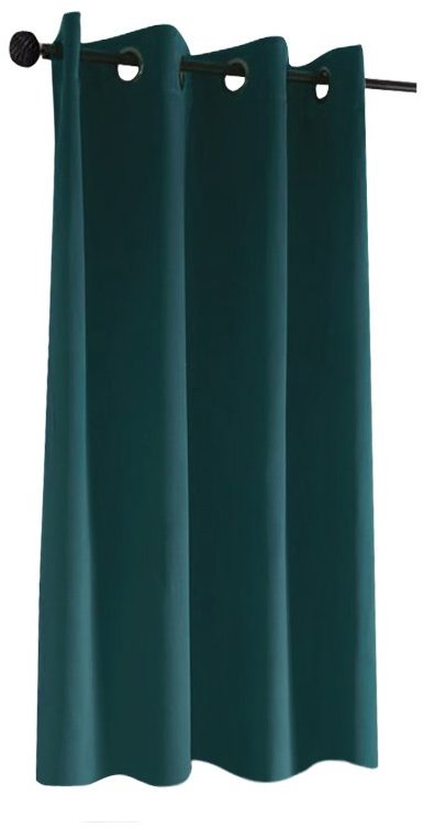 Mybesthome New Vitoria Blackout Zatemňovací krátký závěs s kroužky, 135 × 160 cm, petrolejový, 1 ks