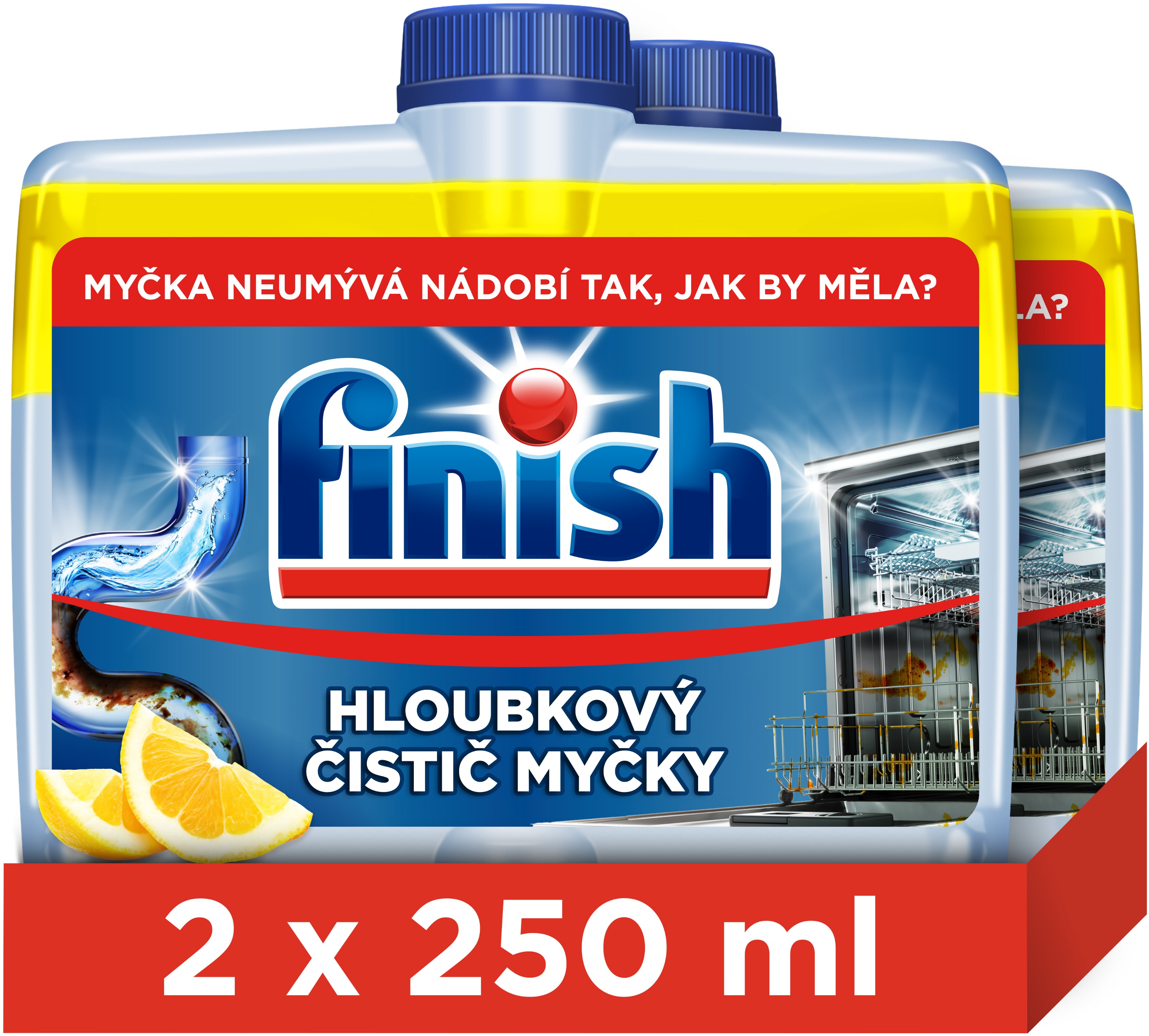 FINISH Čistič myčky Lemon 250 ml DUO
