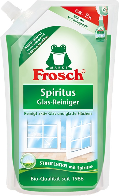 FROSCH Eko Bio Spiritus čistič skel – náhradní náplň 950 ml