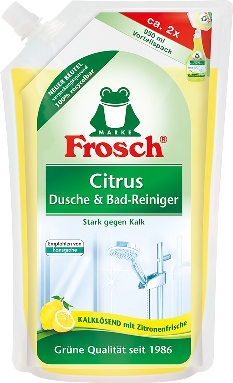 FROSCH Eko Čistič na koupelny a sprchy s citronem  – náhradní náplň 950 ml