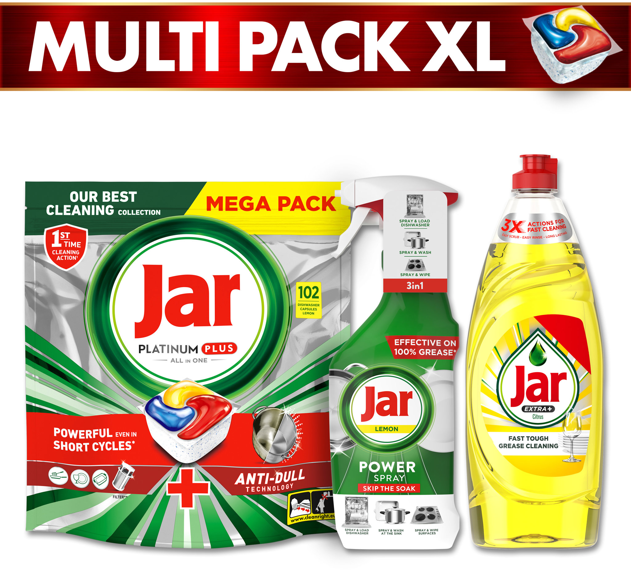 JAR Platinum Plus Lemon 102 ks + Extra+ Citrus 650 ml + Power sprej 500 ml