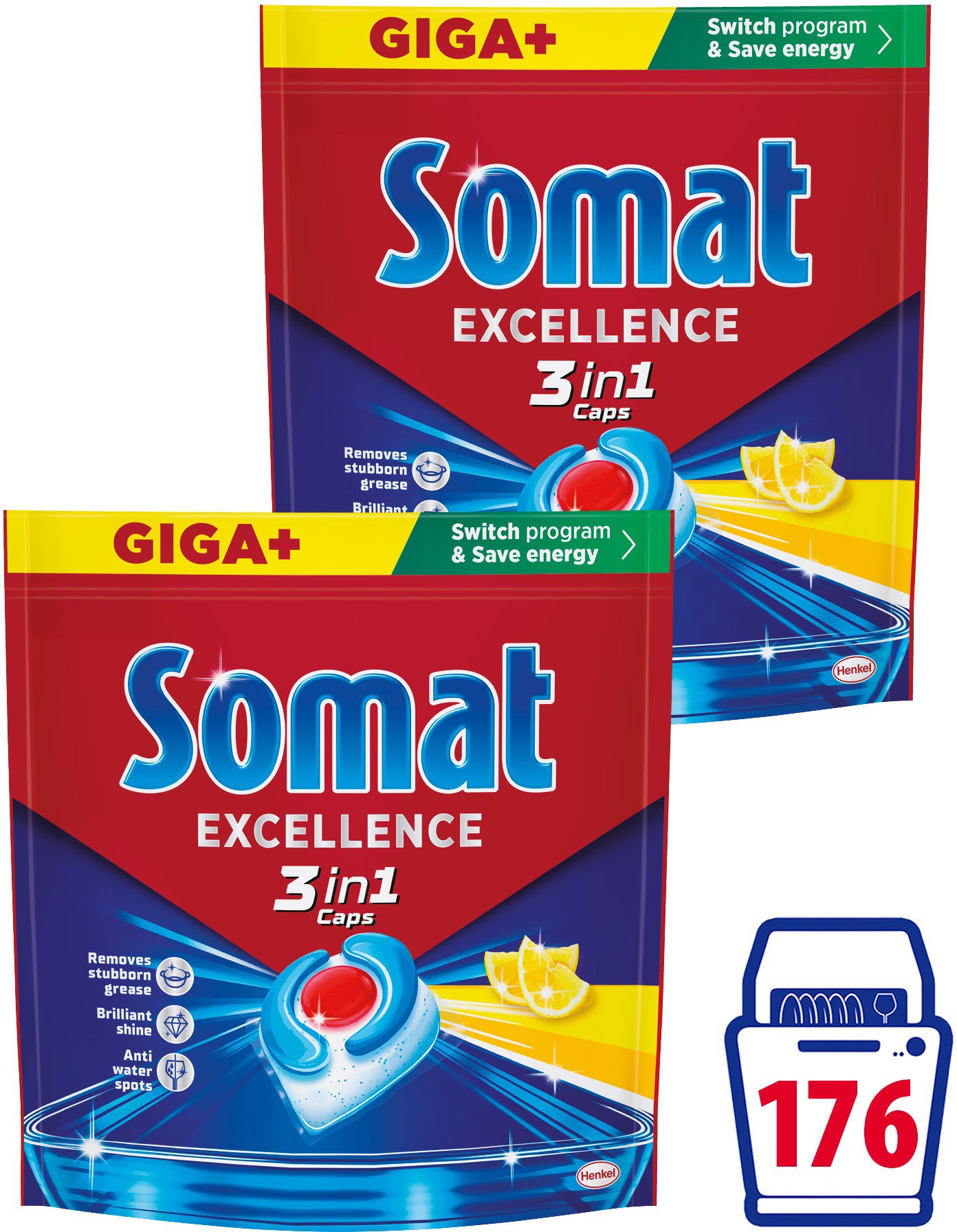 SOMAT 3in1 Lemon 176 ks