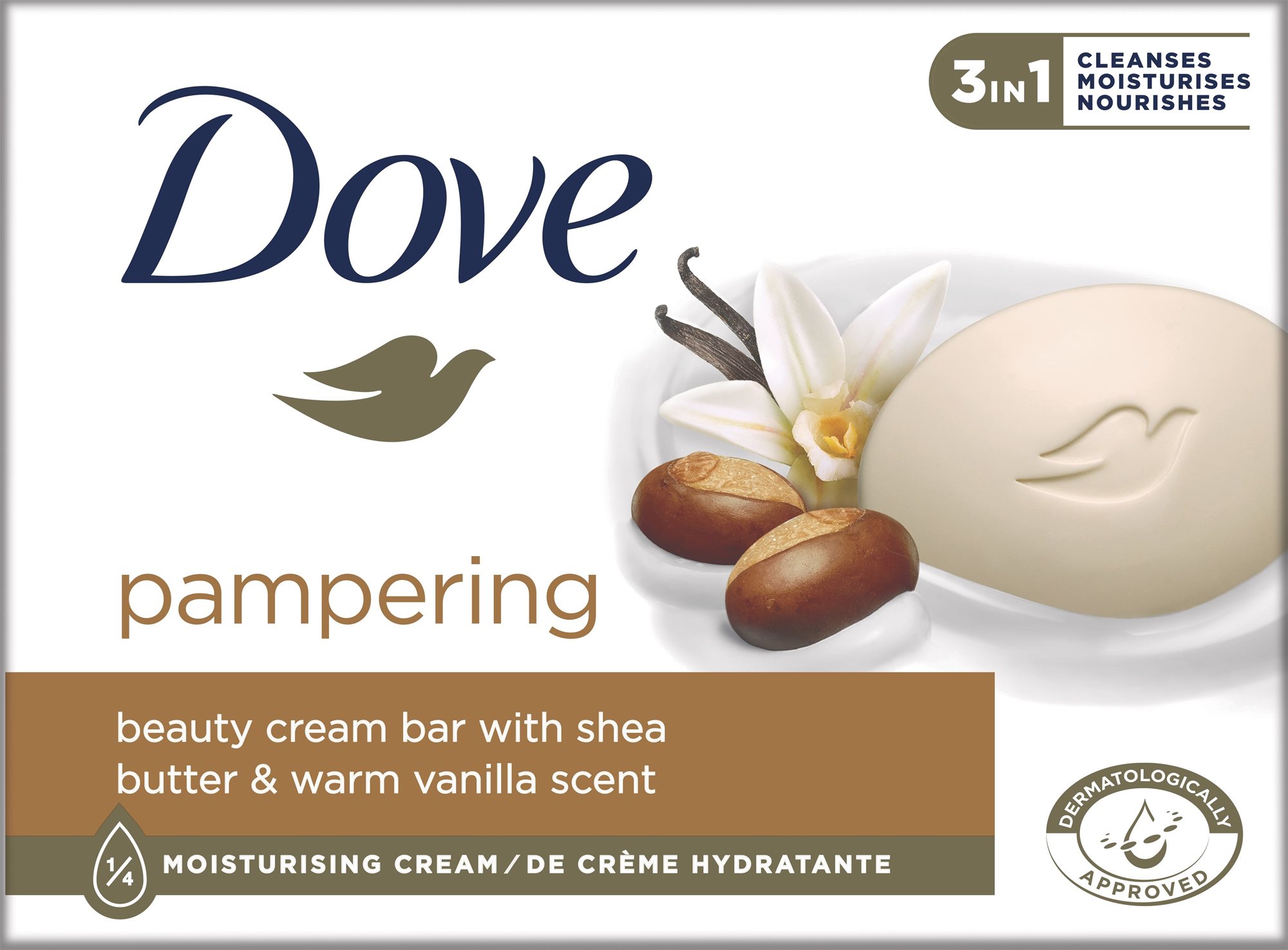 DOVE Krémová tableta na mytí Bambucké máslo a vanilka 90 g