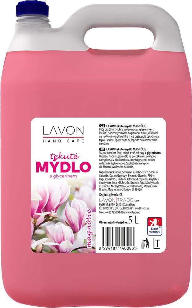 LAVON Tekuté mýdlo Magnólie (růžové) 5 l