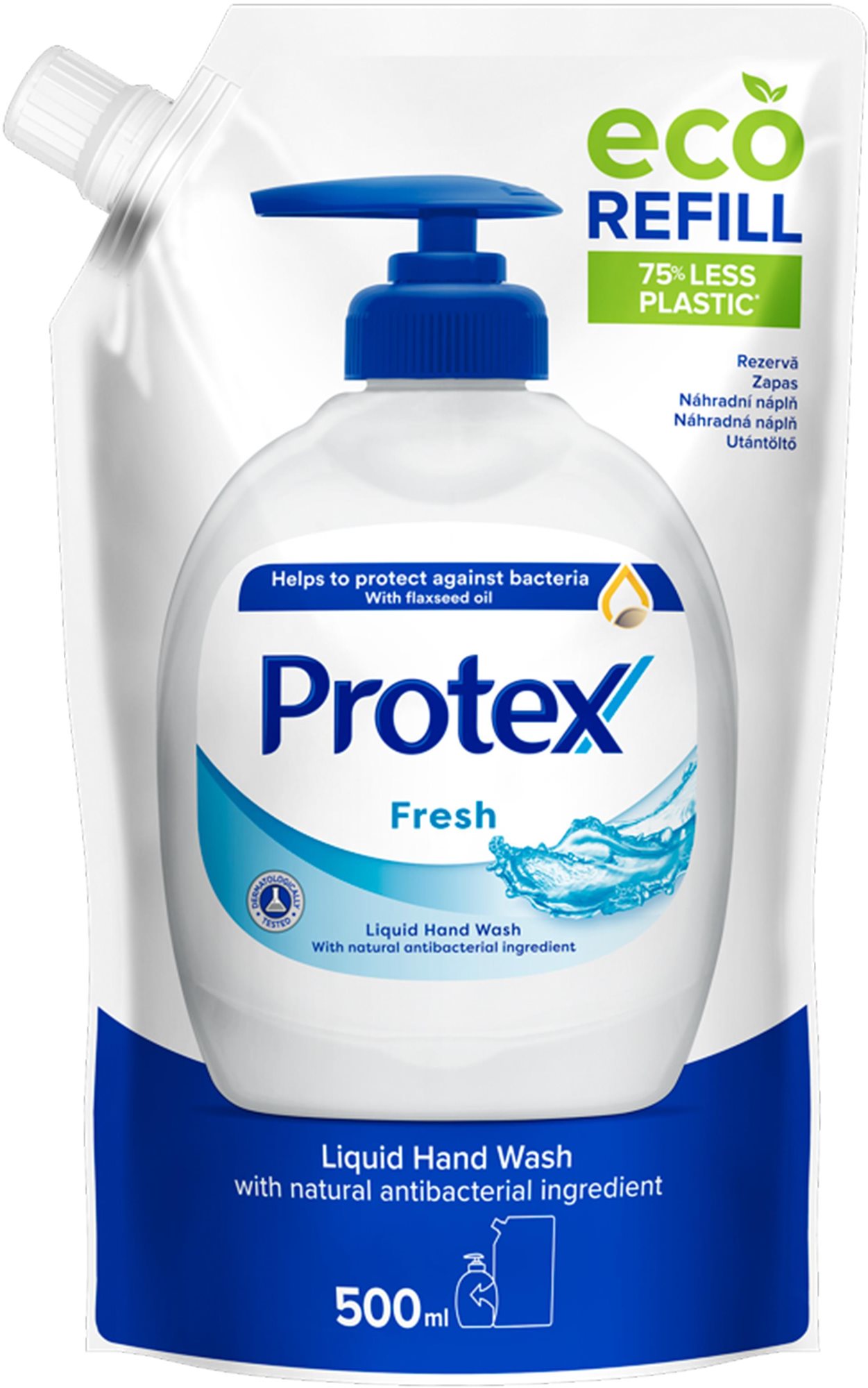 PROTEX Fresh tekuté mýdlo s přirozenou antibakteriální ochranou náhradní náplň 500 ml