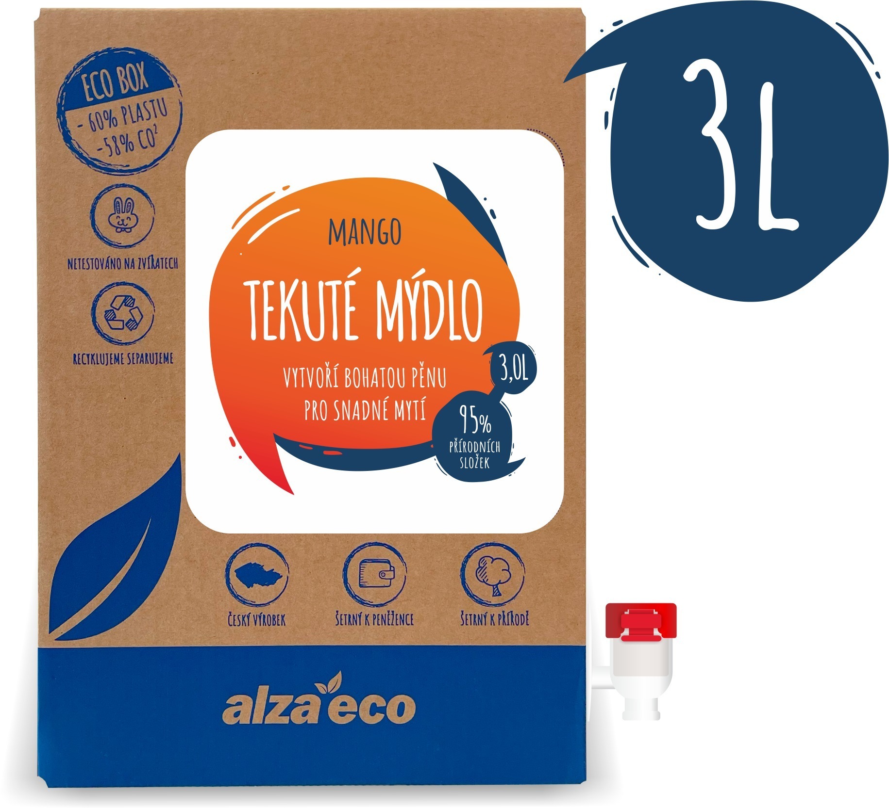 AlzaEco Tekuté mýdlo Mango 3 l