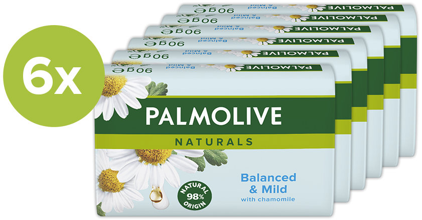 PALMOLIVE Naturals s výtažky heřmánku 6 × 90 g