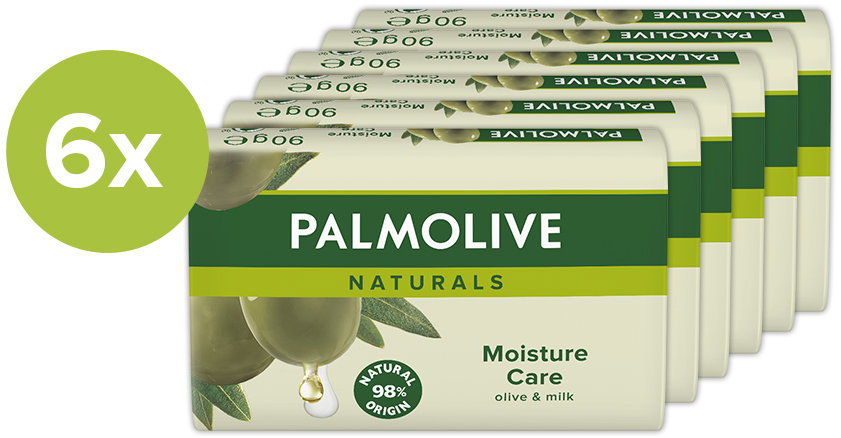 PALMOLIVE Naturals s výtažky z mléka a oliv 6 × 90 g