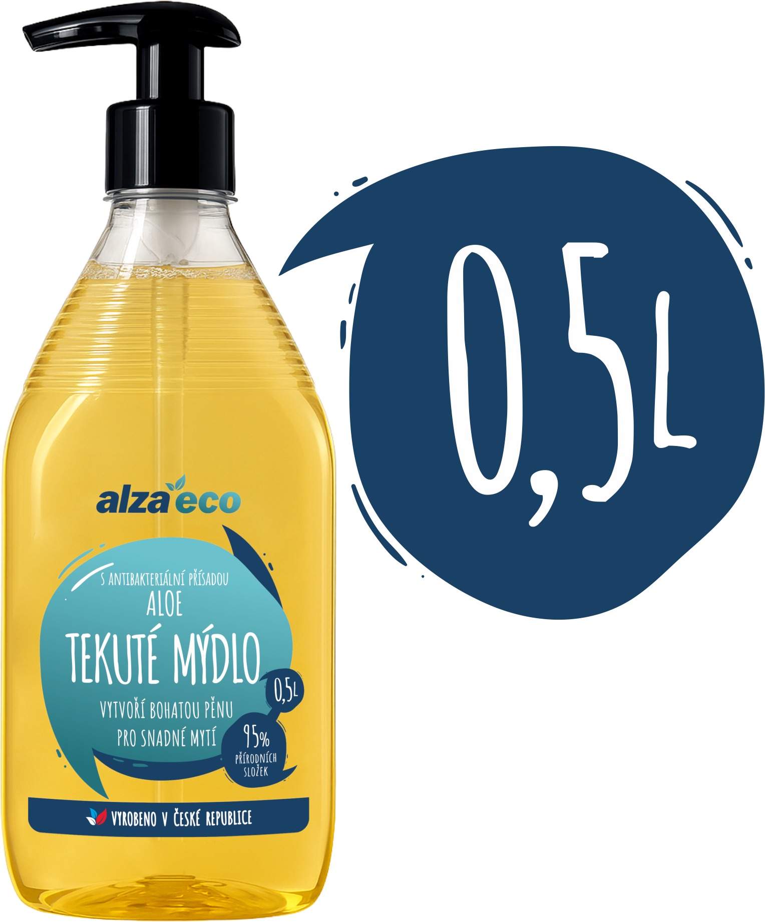 AlzaEco Tekuté mýdlo Aloe Antibakteriální 500 ml