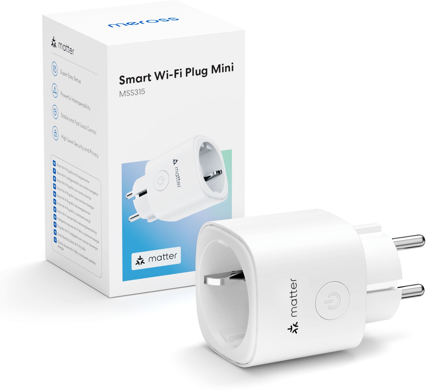Meross Smart Wi-Fi Plug Mini with energy monitor, matter