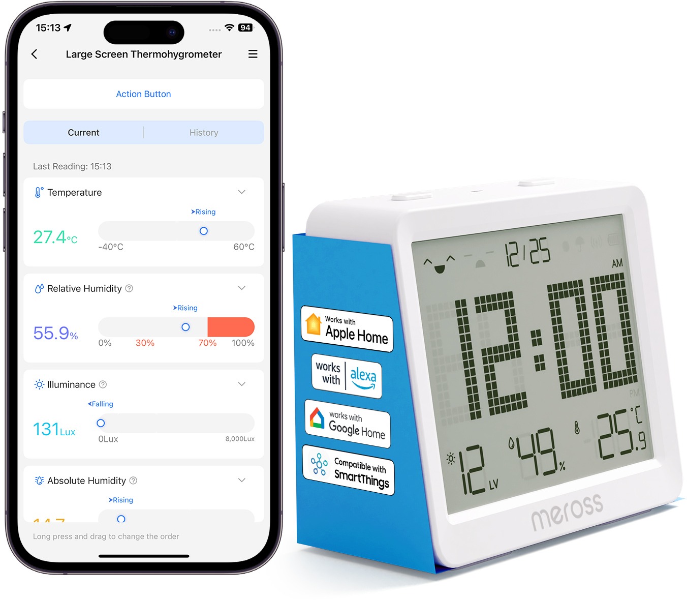 Meross Smart Temperature and Humidity Sensor MS130-EU