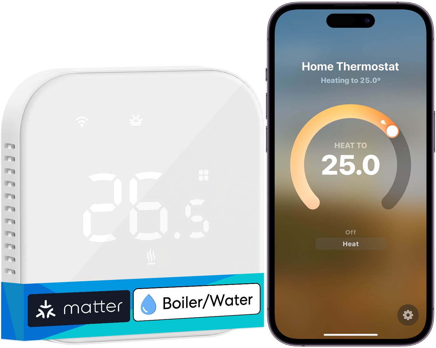 Meross Smart Wi-Fi Thermostat for Boiler/Water Heating System, bílý