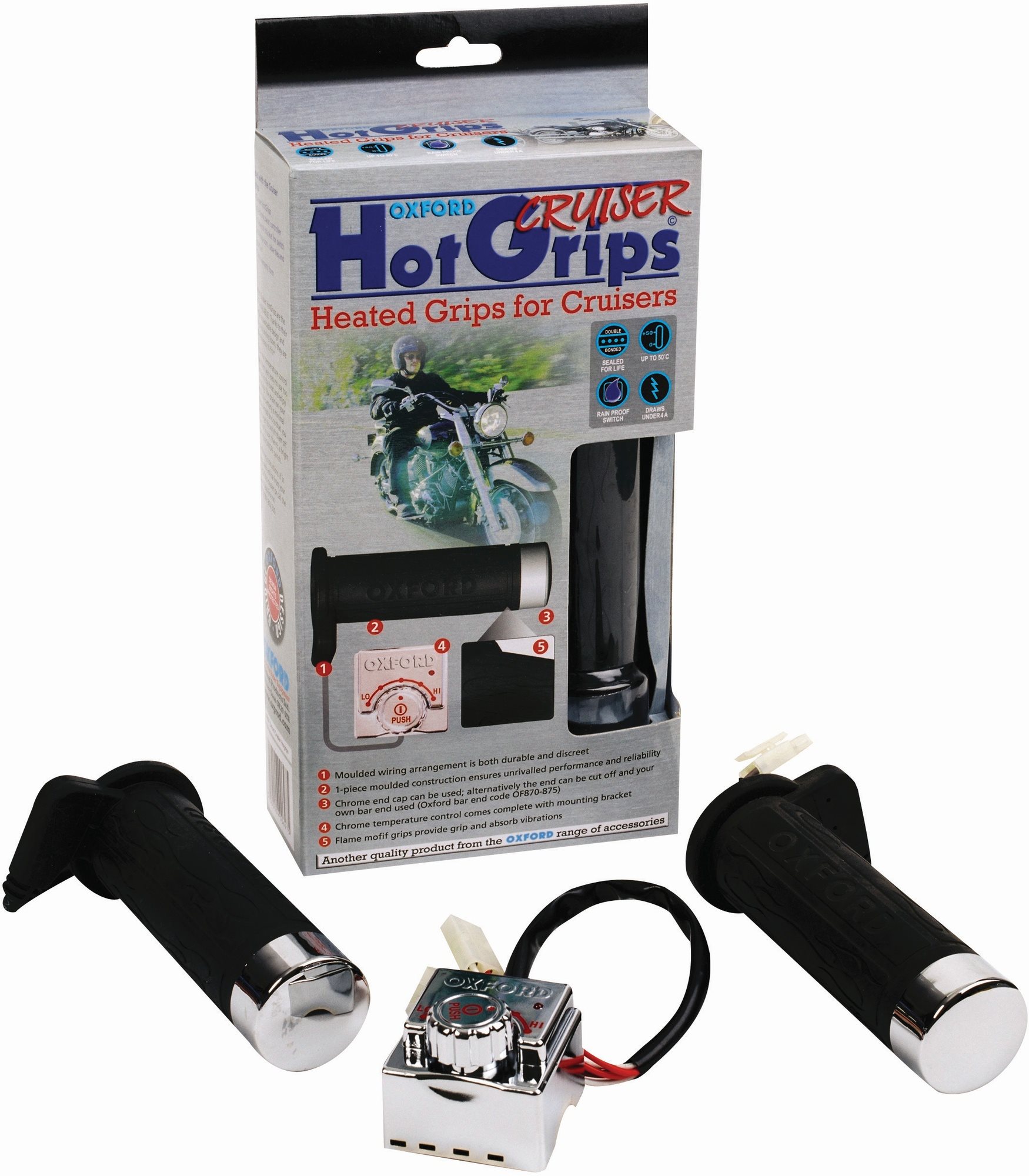 Oxford gripy vyhřívané Hotgrips Cruiser, vnitřní průměr 25,4 mm
