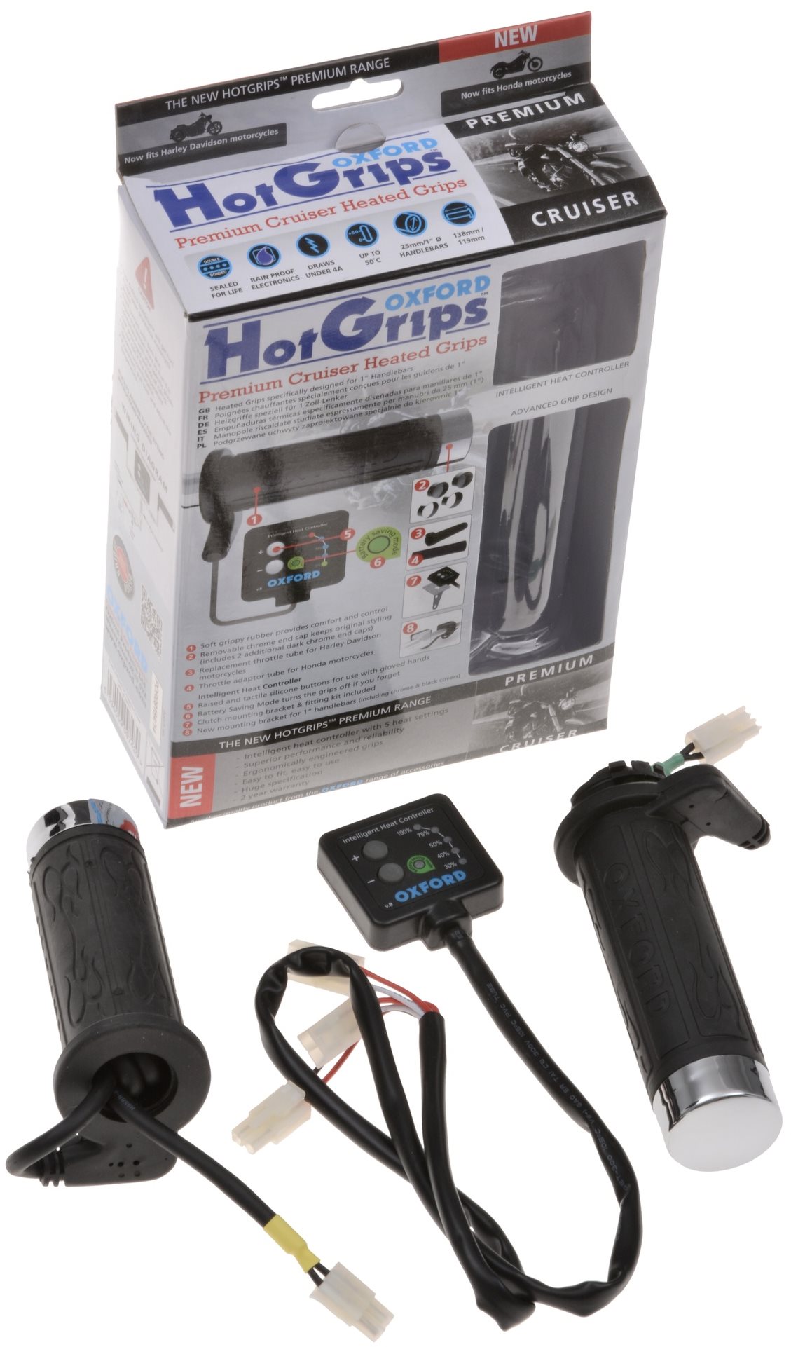 Oxford gripy vyhřívané Hotgrips Premium Cruiser, vnitřní průměr 25,4 mm