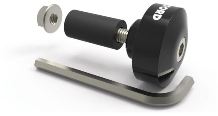 Oxfort Bar Ends 1 s redukcí pro vnitřní průměr 13 a 18 mm, vnější 22 a 28,6 mm, černý elox, pár