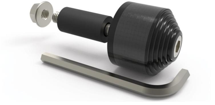 Oxfort Carb Ends 2 s redukcí pro vnitřní průměr 13 a 18 mm, vnější 22 a 28,6 mm, černé, pár