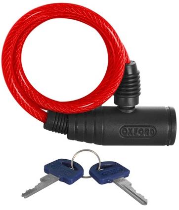 OXFORD zámek na motocykl Bumper Cable Lock, červená