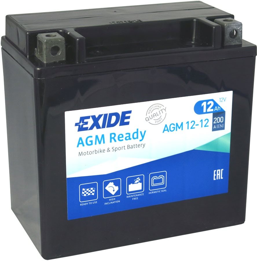 EXIDE BIKE Factory Sealed 12Ah, 12V, AGM12-12