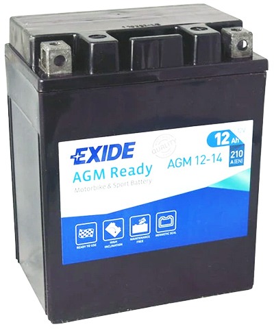 EXIDE BIKE Factory Sealed 12Ah, 12V, AGM12-14