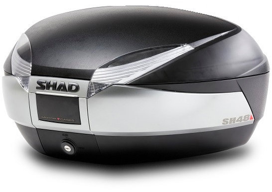 SHAD Vrchní kufr na motorku  SH48 nový titan se zámkem PREMIUM SMART
