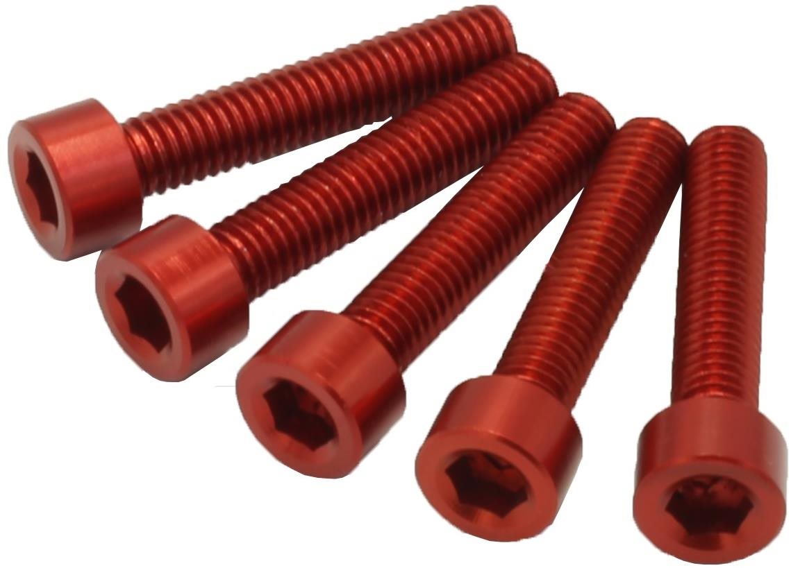 SEFIS šroubky CNC 7075 M6 30mm 5ks červená