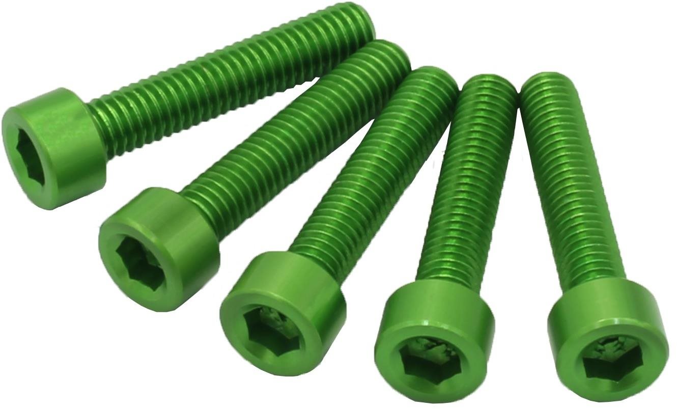 SEFIS šroubky CNC 7075 M6 30mm 5ks zelená