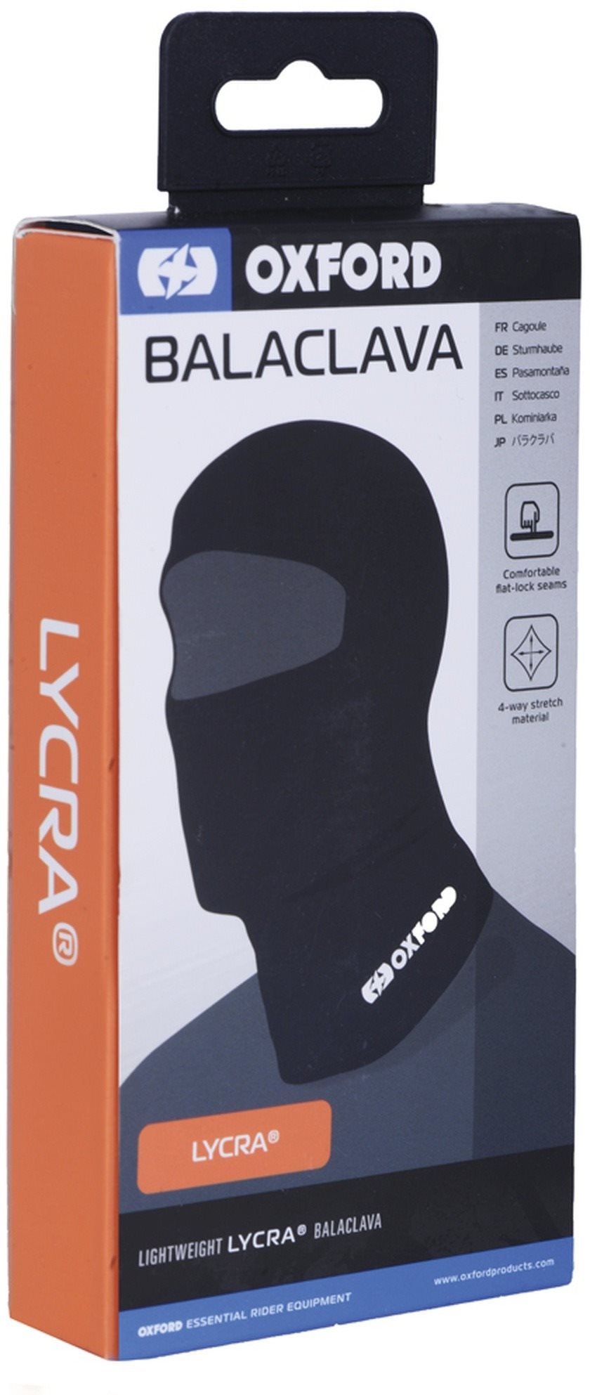 OXFORD kukla na motorku Balaclava Lycra®, černá