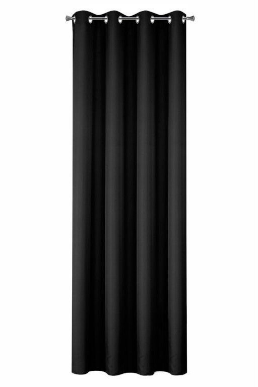 Mybesthome EASY TOP dekorační závěs s kroužky 140 × 250 cm, černý, 1 ks
