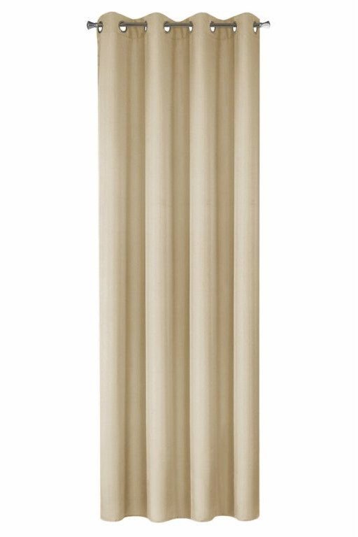 Mybesthome EASY TOP dekorační závěs s kroužky 140 × 250 cm, béžový, 1 ks