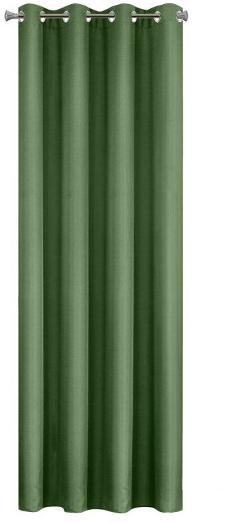 Mybesthome EASY TOP dekorační závěs s kroužky 140 × 250 cm, tmavě zelený, 1 ks